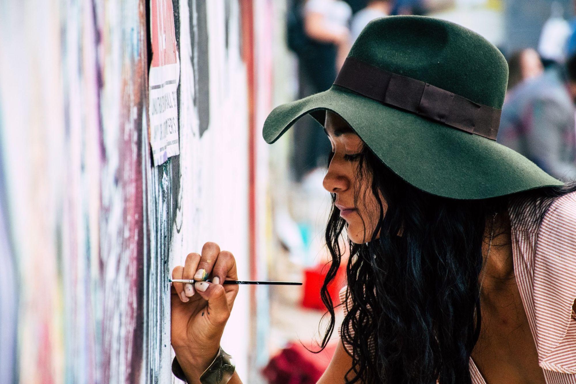 Woman creating art