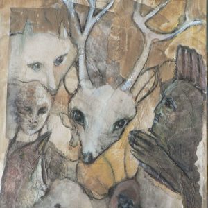 Wild things painting wolf and deer
