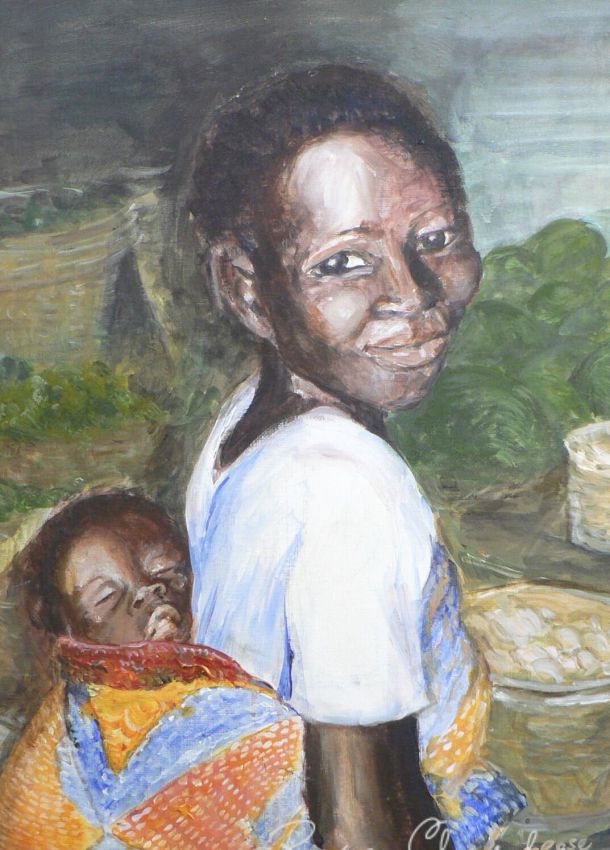 Mother and child figurative painting